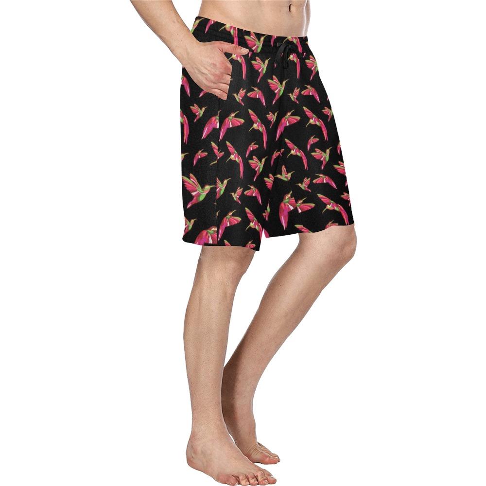 Red Swift Colourful Black Men's All Over Print Casual Shorts (Model L23) Men's Casual Shorts (L23) e-joyer 