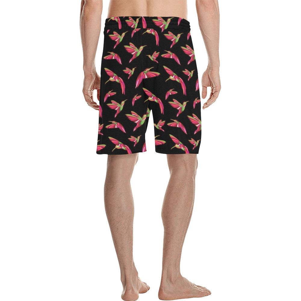 Red Swift Colourful Black Men's All Over Print Casual Shorts (Model L23) Men's Casual Shorts (L23) e-joyer 