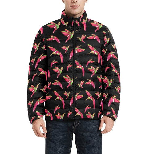 Swift Floral Peach Rouge Remix Men's Stand Collar Padded Jacket