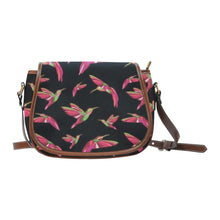 Load image into Gallery viewer, Red Swift Colourful Black Saddle Bag/Large (Model 1649) Saddle Bag/Large e-joyer 
