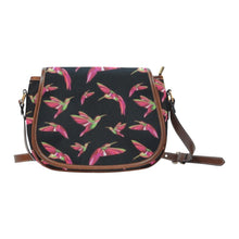 Load image into Gallery viewer, Red Swift Colourful Black Saddle Bag/Small (Model 1649) Full Customization Saddle Bag/Small (Full Customization) e-joyer 
