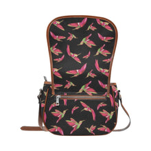 Load image into Gallery viewer, Red Swift Colourful Black Saddle Bag/Small (Model 1649) Full Customization Saddle Bag/Small (Full Customization) e-joyer 
