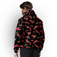 Load image into Gallery viewer, Red Swift Colourful Black Sherpa Hoodie hoodie Herman 
