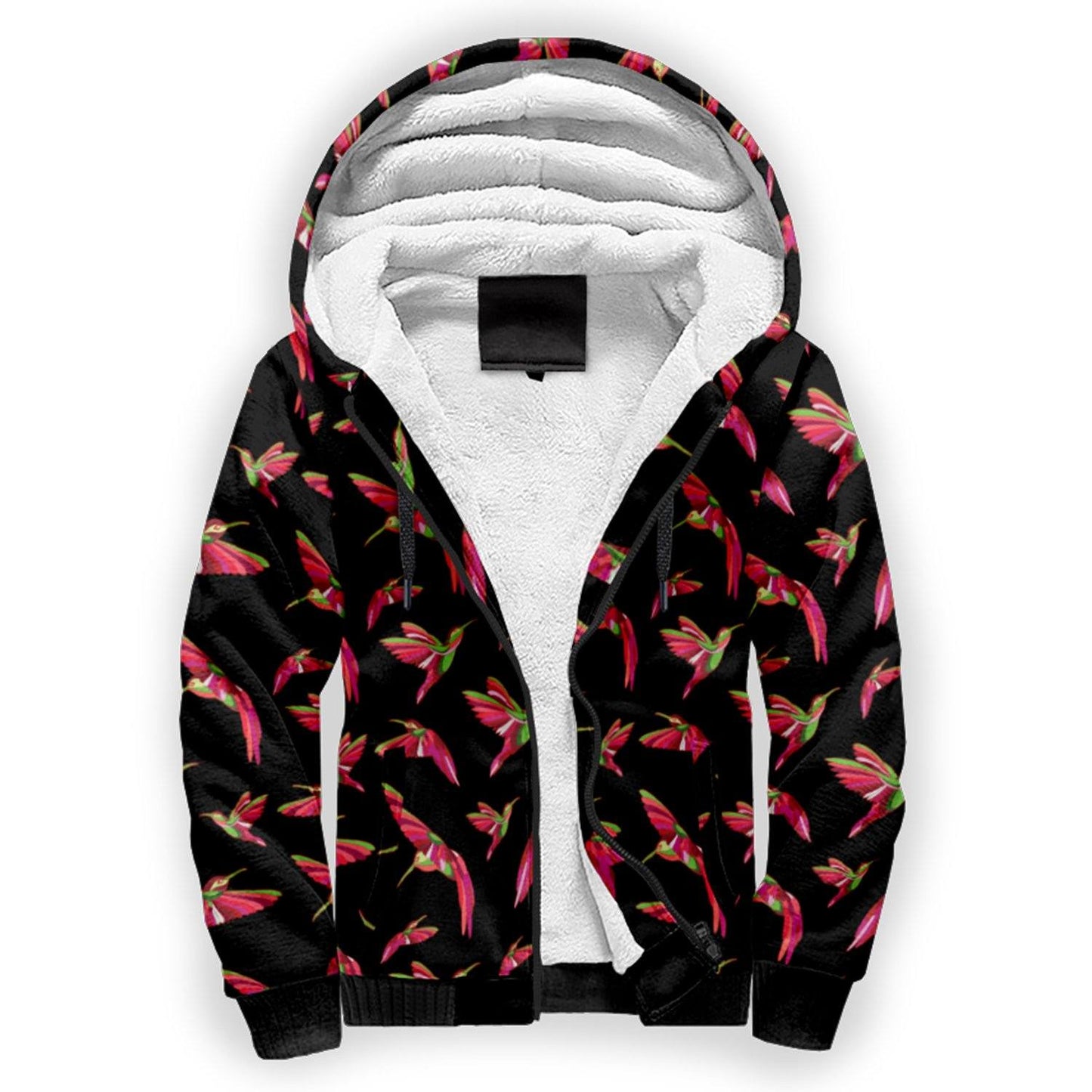 Red Swift Colourful Black Sherpa Hoodie hoodie Herman 