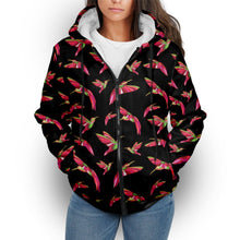 Load image into Gallery viewer, Red Swift Colourful Black Sherpa Hoodie hoodie Herman 
