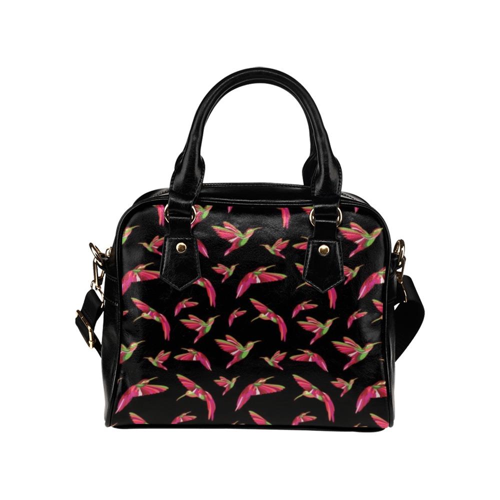 Red Swift Colourful Black Shoulder Handbag (Model 1634) Shoulder Handbags (1634) e-joyer 