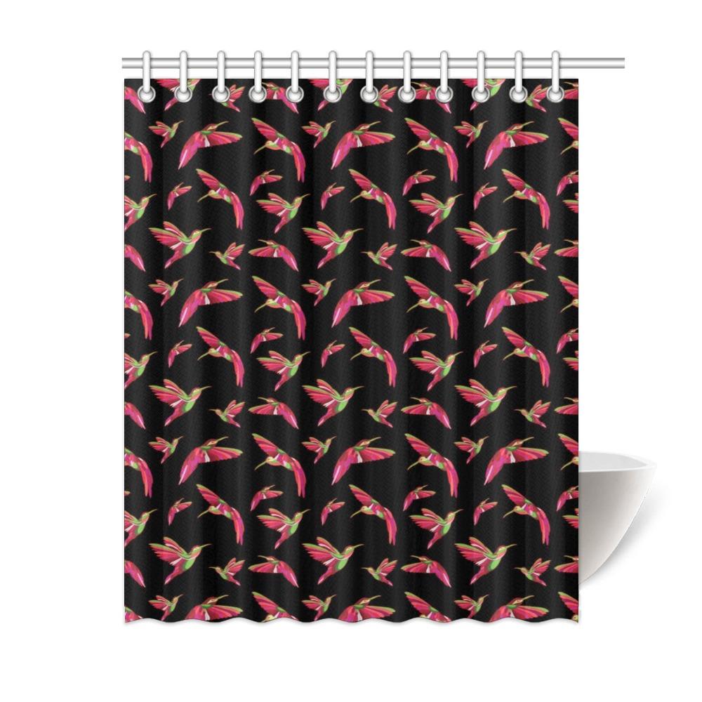 Red Swift Colourful Black Shower Curtain 60"x72" Shower Curtain 60"x72" e-joyer 