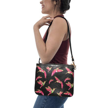 Load image into Gallery viewer, Red Swift Colourful Black Small Shoulder Bag (Model 1710) Small Shoulder Bag (1710) e-joyer 
