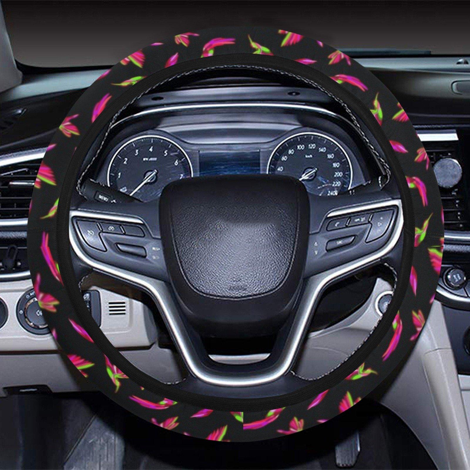 Red Swift Colourful Black Steering Wheel Cover with Elastic Edge Steering Wheel Cover with Elastic Edge e-joyer 