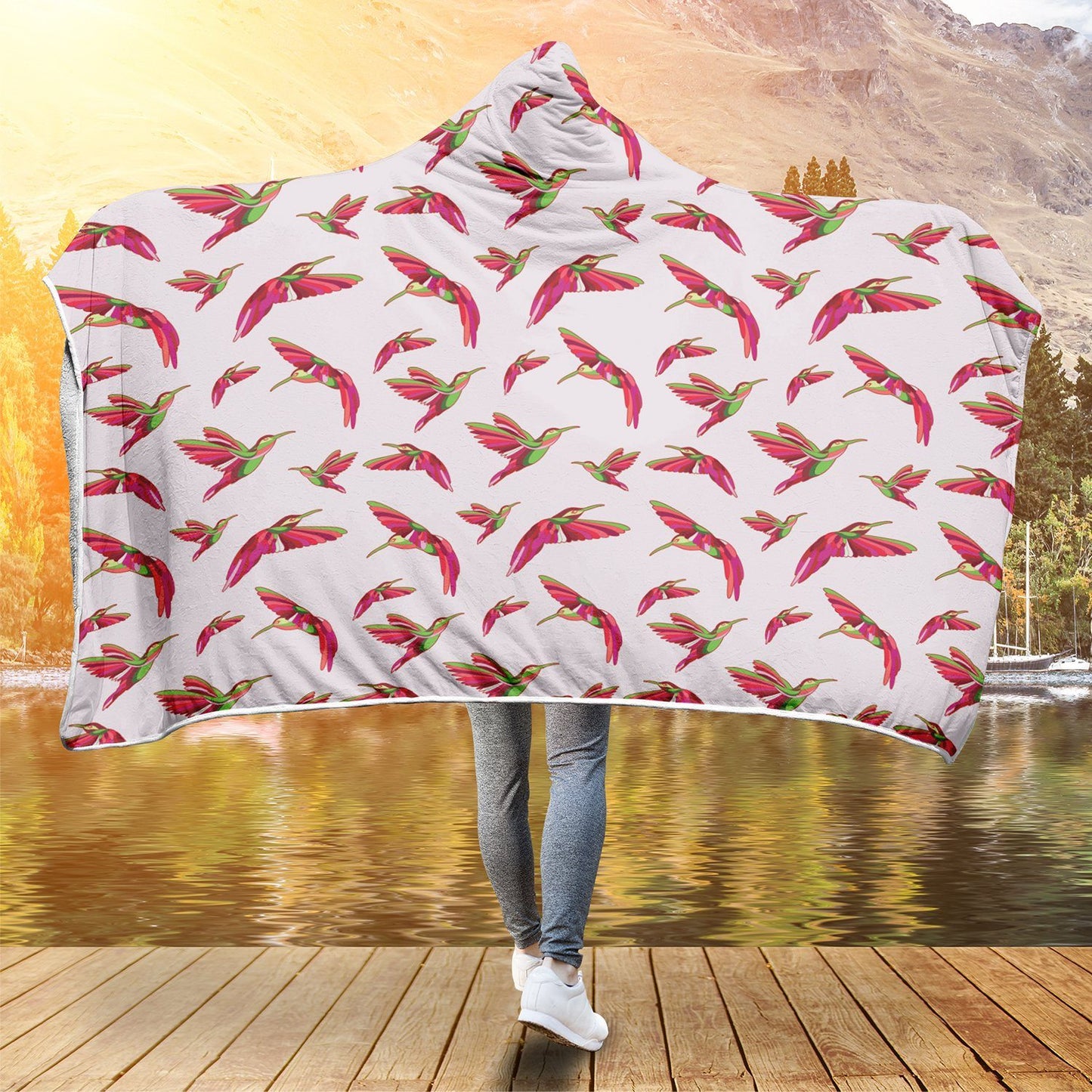 Red Swift Colourful Hooded Blanket blanket 49 Dzine 