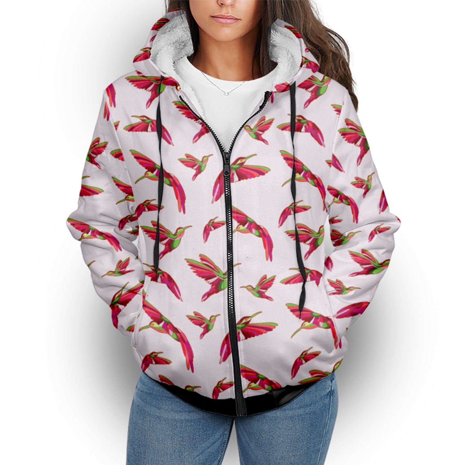 Red Swift Colourful Sherpa Hoodie hoodie Herman 