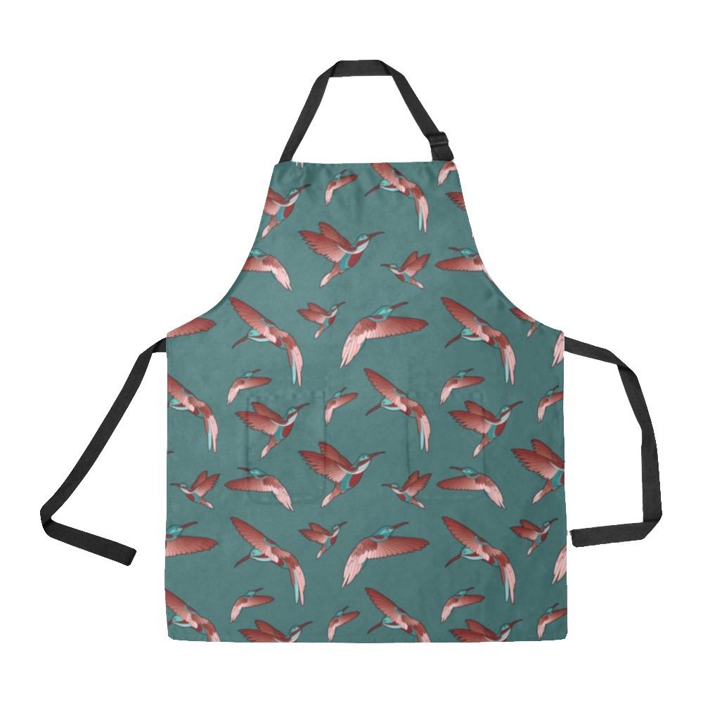 Red Swift Turquoise All Over Print Apron All Over Print Apron e-joyer 