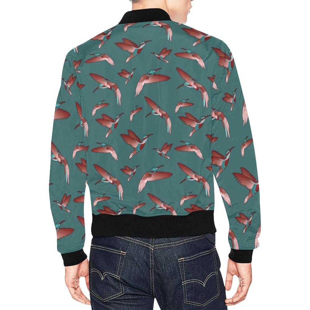 Red Swift Turquoise All Over Print Bomber Jacket for Men (Model H19) All Over Print Bomber Jacket for Men (H19) e-joyer 