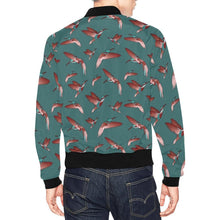 Load image into Gallery viewer, Red Swift Turquoise All Over Print Bomber Jacket for Men (Model H19) All Over Print Bomber Jacket for Men (H19) e-joyer 
