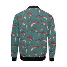 Load image into Gallery viewer, Red Swift Turquoise All Over Print Bomber Jacket for Men (Model H19) All Over Print Bomber Jacket for Men (H19) e-joyer 
