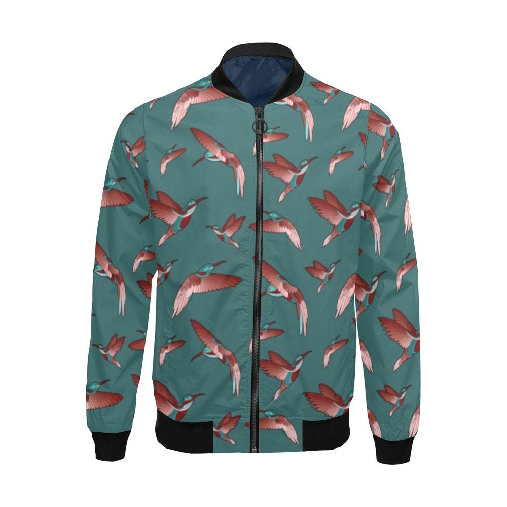 Red Swift Turquoise All Over Print Bomber Jacket for Men (Model H19) All Over Print Bomber Jacket for Men (H19) e-joyer 