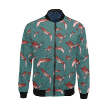 Load image into Gallery viewer, Red Swift Turquoise All Over Print Bomber Jacket for Men (Model H19) All Over Print Bomber Jacket for Men (H19) e-joyer 
