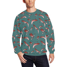 Load image into Gallery viewer, Red Swift Turquoise All Over Print Crewneck Sweatshirt for Men (Model H18) shirt e-joyer 
