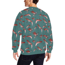 Load image into Gallery viewer, Red Swift Turquoise All Over Print Crewneck Sweatshirt for Men (Model H18) shirt e-joyer 
