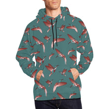 Load image into Gallery viewer, Red Swift Turquoise All Over Print Hoodie for Men (USA Size) (Model H13) All Over Print Hoodie for Men (H13) e-joyer 
