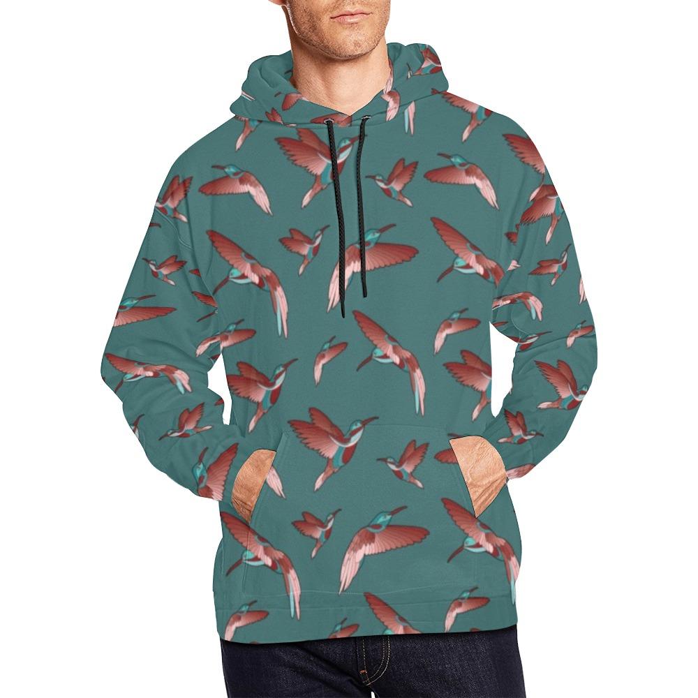 Red Swift Turquoise All Over Print Hoodie for Men (USA Size) (Model H13) All Over Print Hoodie for Men (H13) e-joyer 