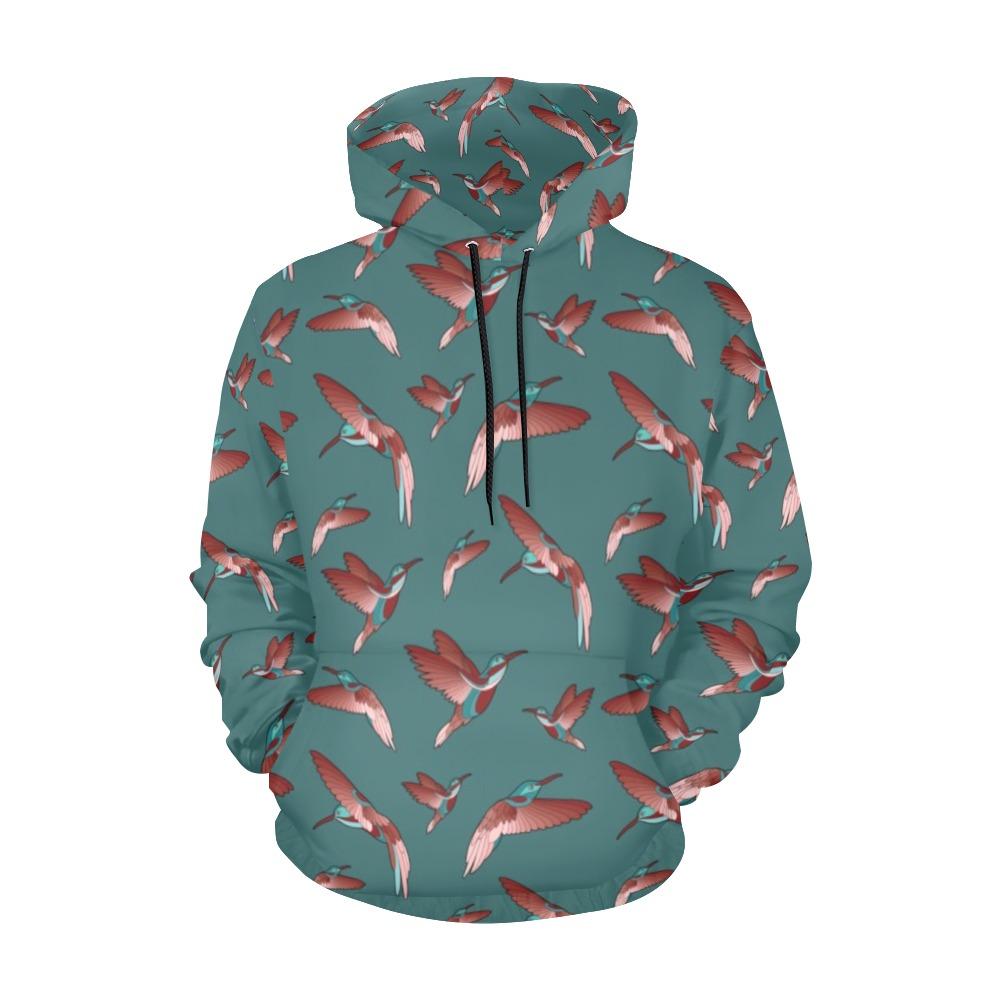 Red Swift Turquoise All Over Print Hoodie for Men (USA Size) (Model H13) All Over Print Hoodie for Men (H13) e-joyer 