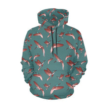 Load image into Gallery viewer, Red Swift Turquoise All Over Print Hoodie for Men (USA Size) (Model H13) All Over Print Hoodie for Men (H13) e-joyer 
