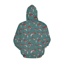 Load image into Gallery viewer, Red Swift Turquoise All Over Print Hoodie for Women (USA Size) (Model H13) All Over Print Hoodie for Women (H13) e-joyer 
