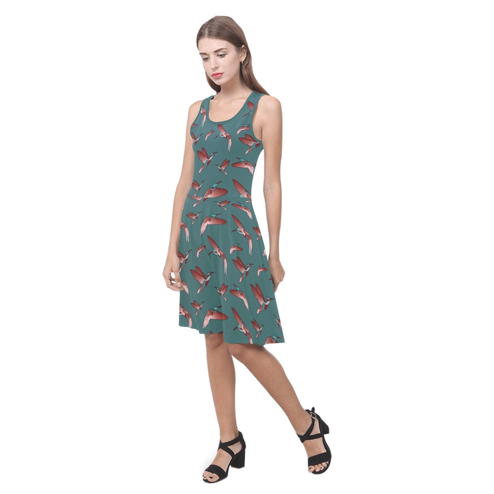 Red Swift Turquoise Atalanta Sundress (Model D04) Atalanta Sundress (D04) e-joyer 