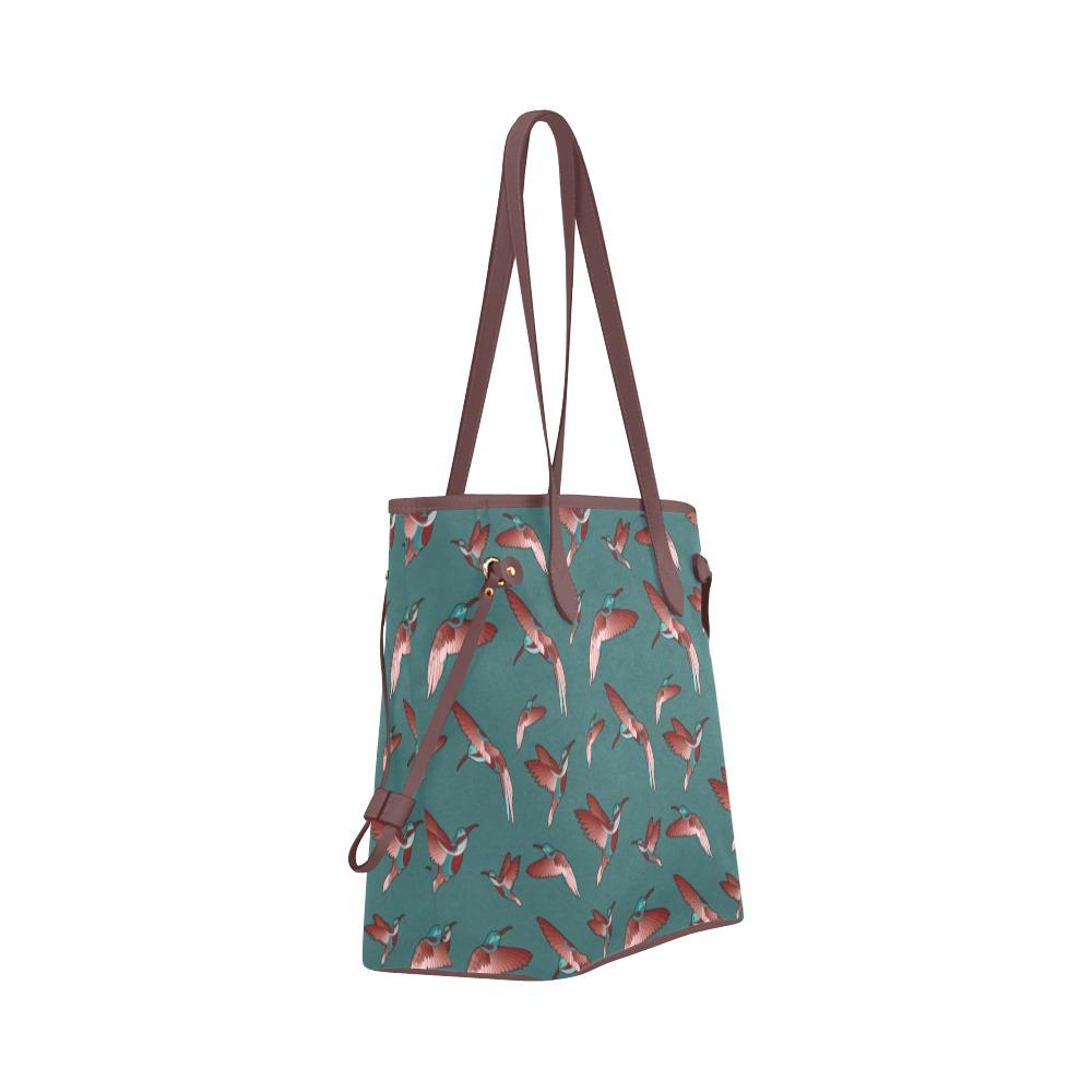 Red Swift Turquoise Clover Canvas Tote Bag (Model 1661) Clover Canvas Tote Bag (1661) e-joyer 