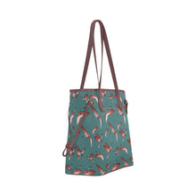 Load image into Gallery viewer, Red Swift Turquoise Clover Canvas Tote Bag (Model 1661) Clover Canvas Tote Bag (1661) e-joyer 
