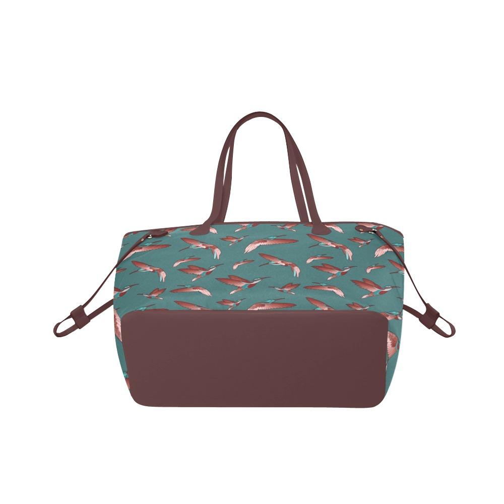 Red Swift Turquoise Clover Canvas Tote Bag (Model 1661) Clover Canvas Tote Bag (1661) e-joyer 