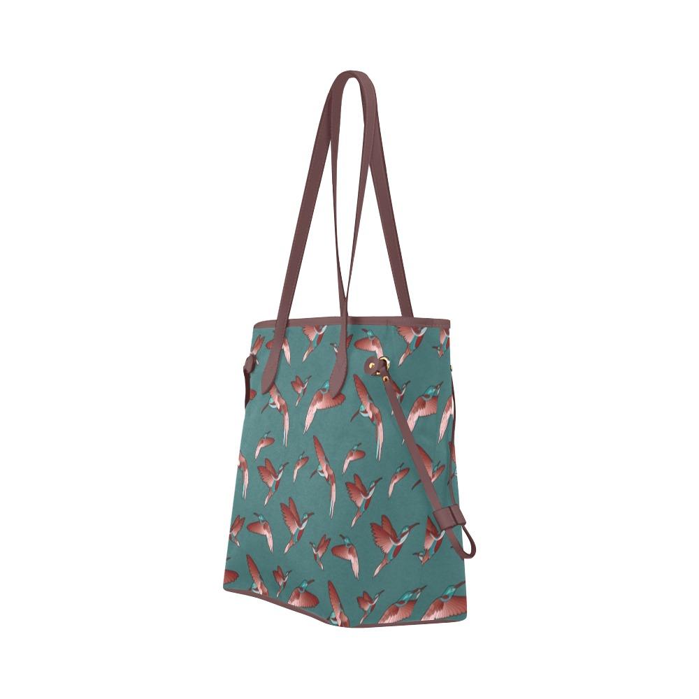 Red Swift Turquoise Clover Canvas Tote Bag (Model 1661) Clover Canvas Tote Bag (1661) e-joyer 