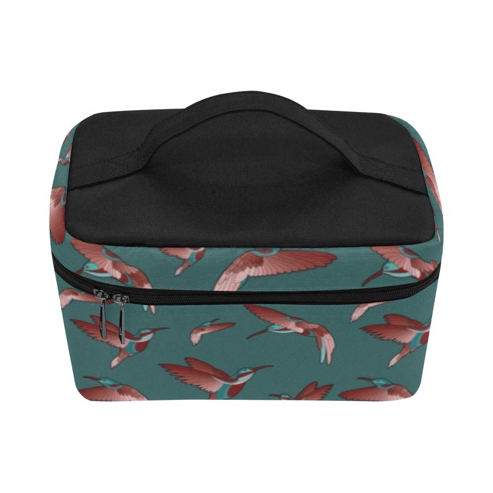 Red Swift Turquoise Cosmetic Bag/Large (Model 1658) bag e-joyer 