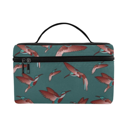 Red Swift Turquoise Cosmetic Bag/Large (Model 1658) bag e-joyer 