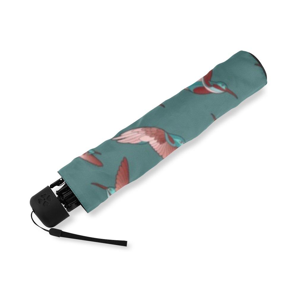 Red Swift Turquoise Foldable Umbrella (Model U01) Foldable Umbrella e-joyer 