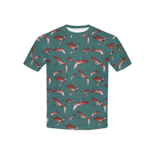 Load image into Gallery viewer, Red Swift Turquoise Kids&#39; All Over Print T-shirt (USA Size) (Model T40) All Over Print T-shirt for Kid (T40) e-joyer 
