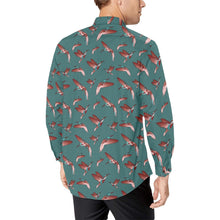 Load image into Gallery viewer, Red Swift Turquoise Men&#39;s All Over Print Casual Dress Shirt (Model T61) Men&#39;s Dress Shirt (T61) e-joyer 
