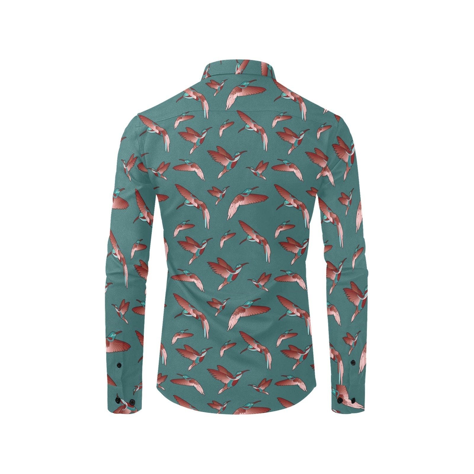 Red Swift Turquoise Men's All Over Print Casual Dress Shirt (Model T61) Men's Dress Shirt (T61) e-joyer 