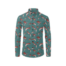 Load image into Gallery viewer, Red Swift Turquoise Men&#39;s All Over Print Casual Dress Shirt (Model T61) Men&#39;s Dress Shirt (T61) e-joyer 
