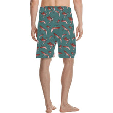 Load image into Gallery viewer, Red Swift Turquoise Men&#39;s All Over Print Casual Shorts (Model L23) short e-joyer 
