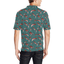 Load image into Gallery viewer, Red Swift Turquoise Men&#39;s All Over Print Polo Shirt (Model T55) Men&#39;s Polo Shirt (Model T55) e-joyer 
