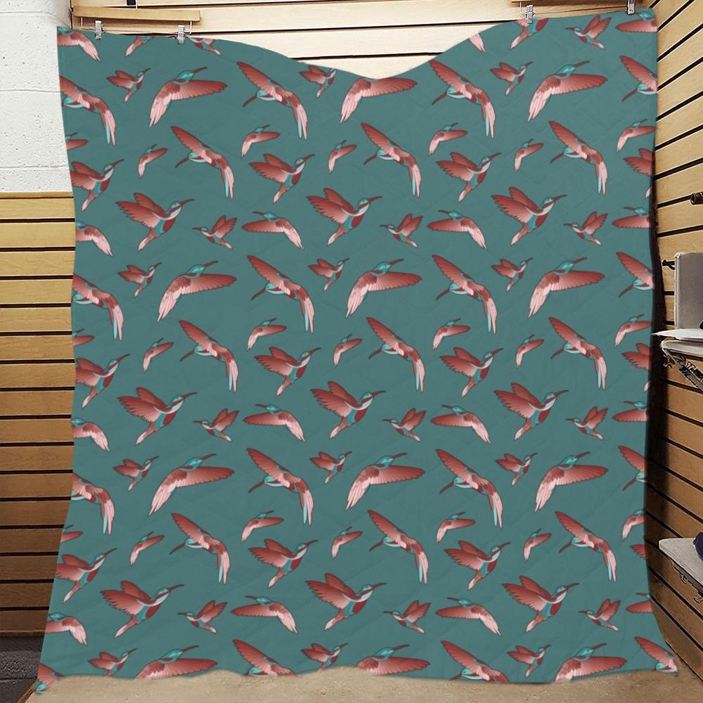 Red Swift Turquoise Quilt 70