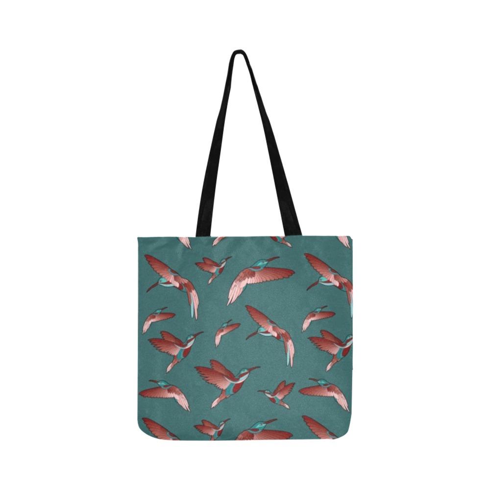 Red Swift Turquoise Reusable Shopping Bag Model 1660 (Two sides) Shopping Tote Bag (1660) e-joyer 