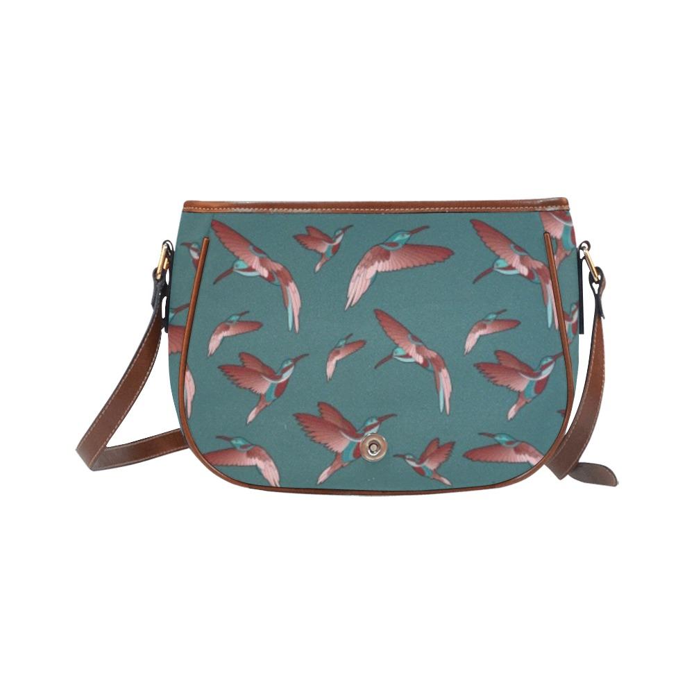 Red Swift Turquoise Saddle Bag/Large (Model 1649) Saddle Bag/Large e-joyer 