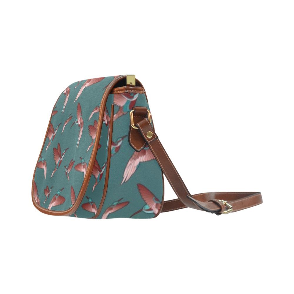 Red Swift Turquoise Saddle Bag/Large (Model 1649) Saddle Bag/Large e-joyer 