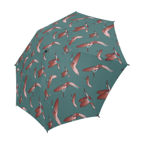 Red Swift Turquoise Semi-Automatic Foldable Umbrella (Model U05) Semi-Automatic Foldable Umbrella e-joyer 