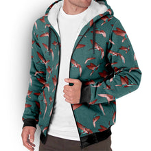 Load image into Gallery viewer, Red Swift Turquoise Sherpa Hoodie hoodie Herman 
