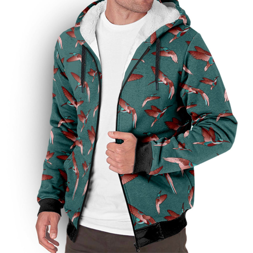 Red Swift Turquoise Sherpa Hoodie hoodie Herman 