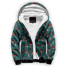 Load image into Gallery viewer, Red Swift Turquoise Sherpa Hoodie hoodie Herman 
